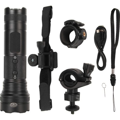 Wasserdichte 4K-HD-Fahrradhelmkamera (IP66) mit 5 Modi und LED-Blitzlicht für Radfahren, Camping und Sport