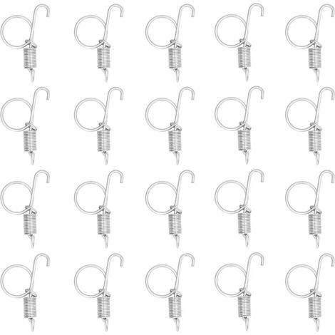 20 x crochets à ressort pour fixer les portes de cage, crochets à ressort multifonctionnels pour fixer les portes de cage à lapin. (1/4)