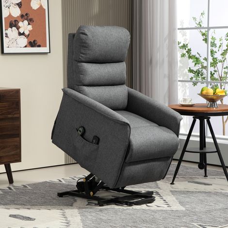Fauteuil releveur électrique avec 8 points de vibration. 4 modes de massage et fonction chauffante. Gris. (1/5)