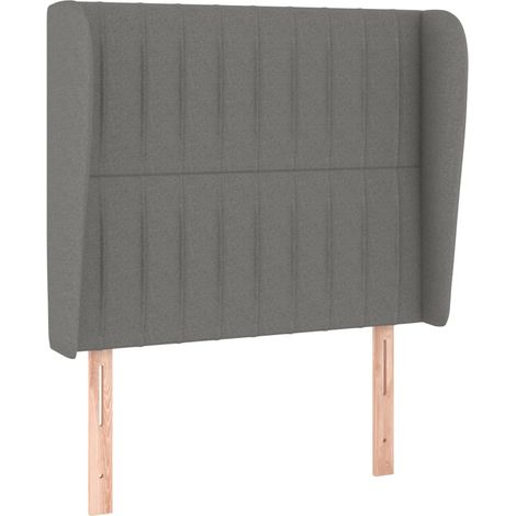 Testiera accessorio letto mobile camera da letto con bordo laterale 103 x 23 x 118/128 cm tessuto grigio scuro TDL0205046