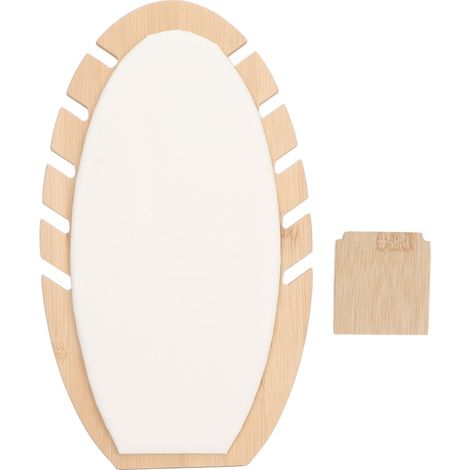 Présentoir à colliers en bambou, panneau en simili cuir blanc en forme de feuille, support mural avec chaîne, étalage de bijoux, 1 pièce. (1/5)