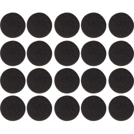 Lot de 20 patins en feutre autocollants Ø 17 mm – Marron – Protection de vos meubles et chaises/Lot de patins de meubles pour sols délicats/patins de chaise/patins de sol / (1/4)