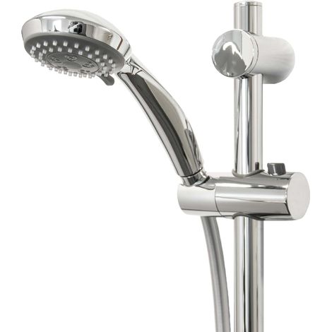 tecuro Brauseset Komfort-70 - mit 3 Funktionen Handbrause, Brauseschlauch 160 cm, Wandstange 100 cm (1/5)