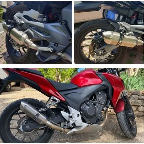 Tuyau d'échappement moto en acier inoxydable et fibre de carbone, antirouille, surface lisse, universel pour tube de 38 mm à 51 mm (1/5)