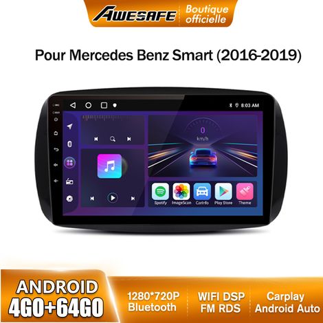 AWESAFE Autoradio Android 13 pour Mercedes Benz Smart (2016-2019) 4Go+64Go 9''écran Tactile Carplay Android Auto RDS GPS WiFi (1/5)