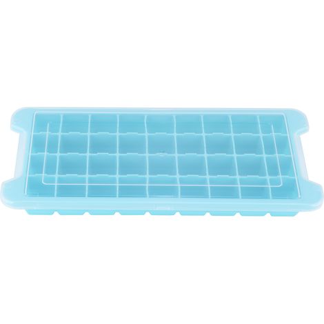 Bac à glaçons silicone empilable 36 cases avec couvercle étanche - Accessoire cuisine bar bleu menthe (1/5)