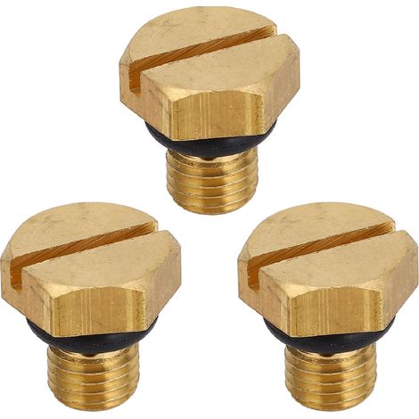 Ortviai Vis de vidange pour cuve à flotteur de carburateur 6H3-14992-00, lot de 3 pièces en cuivre avec joint torique (1/5)