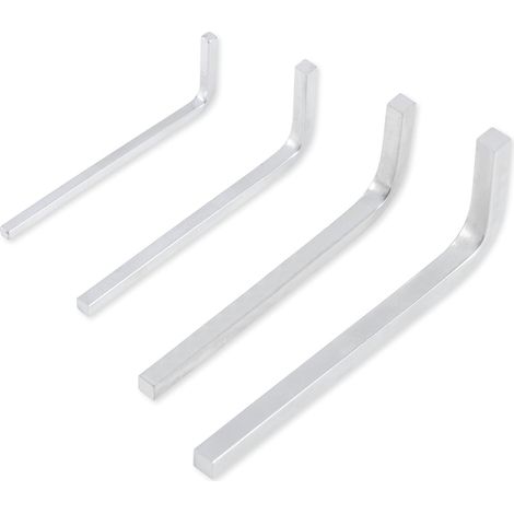 4pcs Jeu de Clés à Tête Carrée, 3mm 4mm 5mm 6mm Clé en Forme de L en Acier Au Chrome Vanadium, Fiables, Coudées pour Vis à Trou de Poche