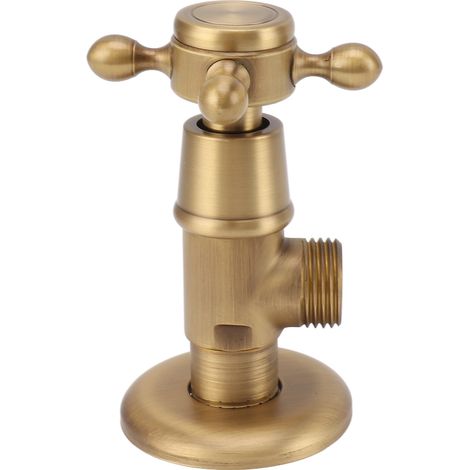 Robinet d'arrêt d'angle en laiton massif, style rétro, épais, triangulaire, pour eau chaude et froide, antidéflagrant, de style antique (1/5)