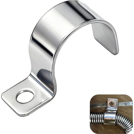20MM Grillage Rigide sur 20 Pièces Mur Cavalier Cable Electrique Fixation pour Tube Attache de Fixation 304 Acier Inoxydable Epaissi U Tube Pince pour Câble Fils et Tuyaux (1/5)