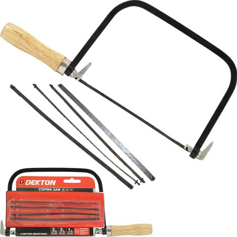 Dekton 6 Coping / Fret Saw Wooden Handle Steel Metal Frame With 5 Blades" (1/5)
