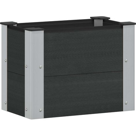 vidaXL Letto rialzato da giardino Nero 50 x 30 x 36 cm