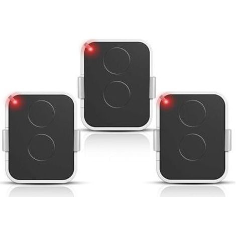 Pack of 3 Remote Controls Compatible with Nice Era ONE2/ON2E/ON4E/ON1E, 433.92 MHz Garage Door Remote Control, Rolling Code, 2 Channels (White) (1/5)
