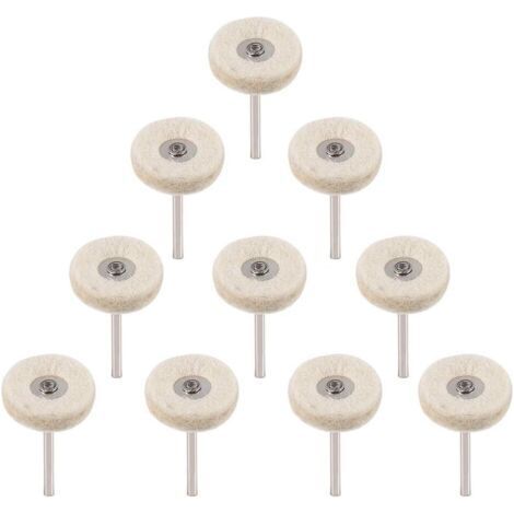 10Pcs Roue de polissage 25mm Laine Feutre Polissage Roues Foret Grinder Roues Brosses Outil Rotatif Avec Poignée (1/5)