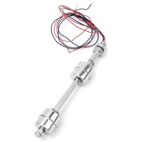 Interrupteur à flotteur double bille inox 150 mm – Capteur de niveau d'eau – Interrupteur Reed haute sensibilité – Pour réservoirs et piscines (1/5)