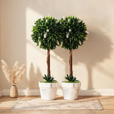 Lavande artificielle en pot 60 cm lot de 2 fleurs violettes (1/5)