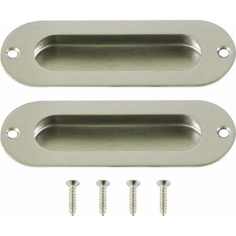 Set mit 2 eingelassenen Edelstahlgriffen für Schiebetüren