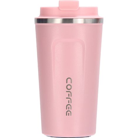 Tasse À Café En Acier Inoxydable - Double Paroi Sous Vide - Isolée Thermique Pour Boissons Chaudes Et Froides - Couvercle Étanche - 510 ml - Noir (1/3)