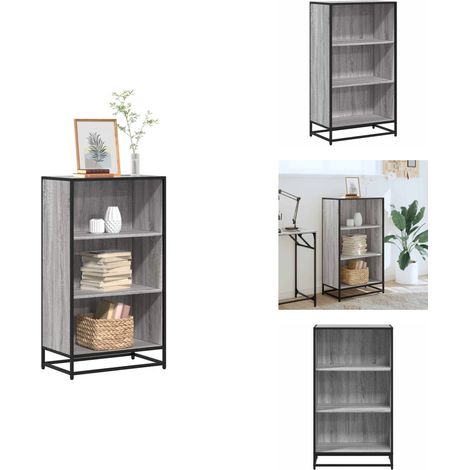 Bücherregal Grau Sonoma 60x35x107,5 cm Holzwerkstoff - Bücherregal - Bücherregale - Raumteiler - Bücherschrank (1/5)