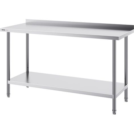 Table de travail acier inoxydable 24 x 60 x 36 pouces, table de préparation alimentaire robuste, hauteur réglable pour (1/5)