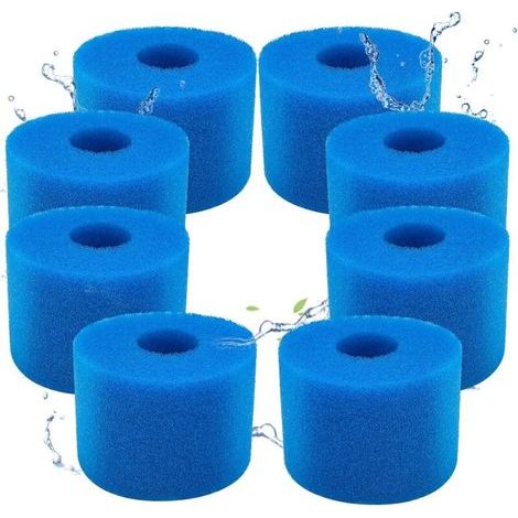Lot de 8 filtres de Piscine en Mousse Filtre pour Intex Type S1 - Filtre en Mousse pour Spa. Piscine - Réutilisables et lavables - Éponge de Filtration de Type S1(8 pièces) (1/5)