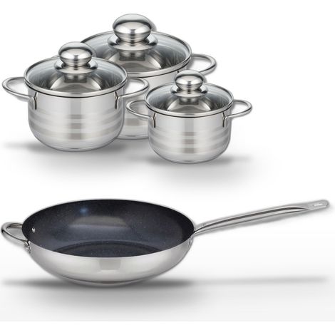 Lot Poêle céramique 32cm et 3 Faitouts Elo Profi Therm Platinum (1/5)