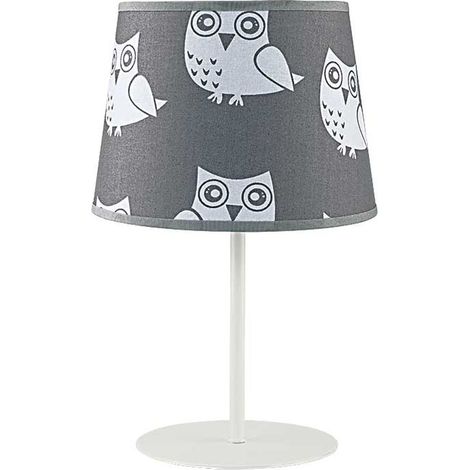 Tischlampe E14 35 cm Grau Weiß Metall Nachttischleuchte