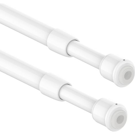 Lot de 2 petites barres télescopiques à pincer, tringle à vêtements sans perçage pour store, armoire, penderie (70-120 cm, Φ10 mm) (1/5)