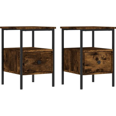 Maison Exclusive - Nachttische 2 Stk. Räuchereiche 34x36x50 cm Ho