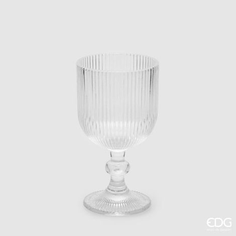 EDG Enzo De Gasperi Bicchiere Righe Calice H 16 Cm D 9 Cm Colore Natural 6 Pz