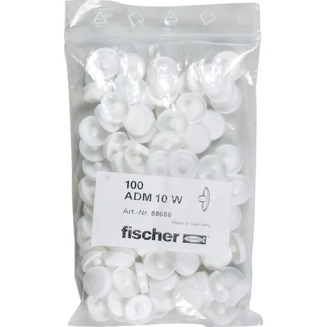 Fischer 088688 Caperuza para taco metálico ADM 10W blanca (Envase 100 uds)