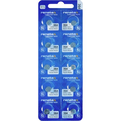 Renata Pile bouton 364 1.55 V 10 pc(s) 19 mAh oxyde d'argent 364 MP CE RENATA (1/2)