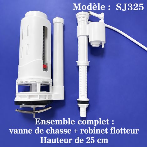 Mécanisme de chasse d'eau 3 pouces hauteur 25 cm et robinet d'alimentation standard pour réservoir WC 3 25cm réf 1213 210 g – Livraison gratuite