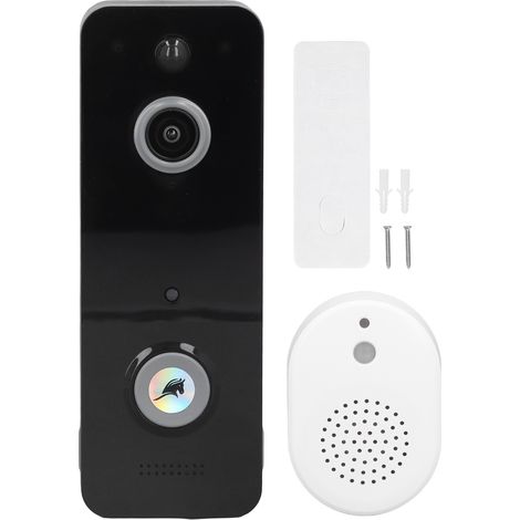 Sonnette vidéo sans fil HD ABS, appel bidirectionnel domestique, détection de mouvement visuelle, alarme intelligente longue distance. (1/5)