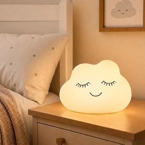 Veilleuse Enfant Nuage Lampe Veilleuse Bébé Tactile Lumiere d'allaitement Dimmable avec 7 Couleurs, Veilleuse LED Rechargeable pour Enfant Garcon Fille Lampe Chambre Anti-éblouissement Night Light (1/5)