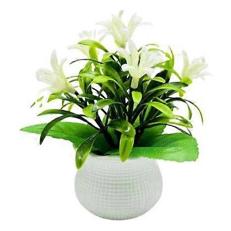 Plantes artificielles en pot, 5 têtes d'orchidées, centre de table pour la maison ou le bureau, fleurs artificielles pour mariageblanc (1/5)