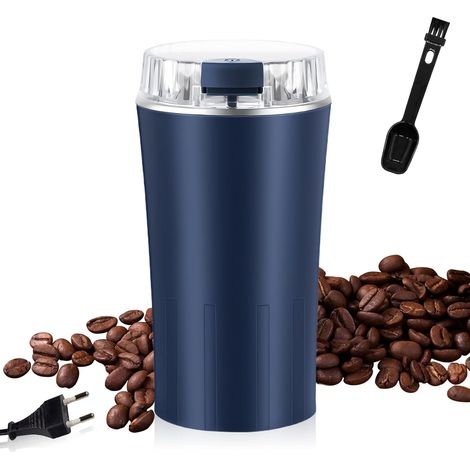 1 Moulin à café, 300 W, lame acier inoxydable, sans BPA, brosse nettoyage, épices, noix, céréales, cuisine (1/5)