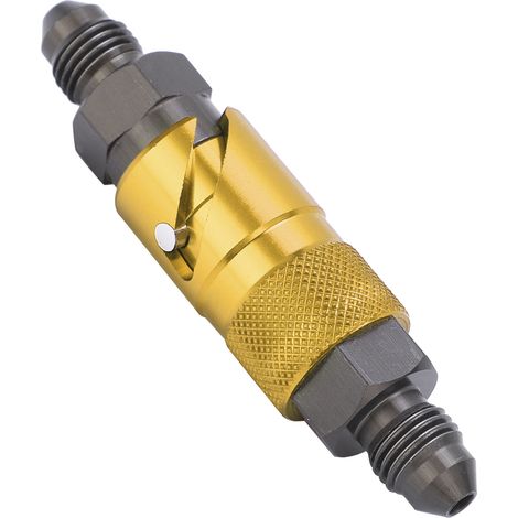 Raccord rapide pour ligne de frein, adaptateur en alliage d'aluminium pour tuyau d'huile carburant fluide, couleur jaune. (1/5)
