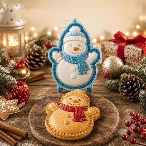 Irovami Moule mini-tartes Noël – bonhomme de neige, presse pâtisserie, une touche