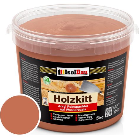 Holzkitt Spachtelmasse Holzspachtelmasse Innen Außen 5 kg Mahagoni ( Nr. 15 ) (1/5)
