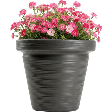 Vaso da fiori Stria Riflo antracite h33.9x39 cm