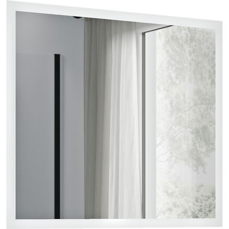BERNSTEIN Specchio da bagno rettangolare a LED 70x80cm cornice bianca, antiappannamento, intensità della luce regolabile, sensore di movimento, VARO	80 cm