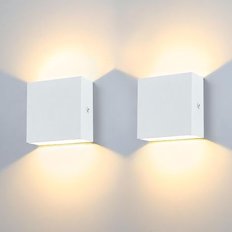 12 W IP65 Waterproof IP65 Indoor/Outdoor Wall Light 3000 K Warm White LED Wall Lights for Living Room Bedroom White