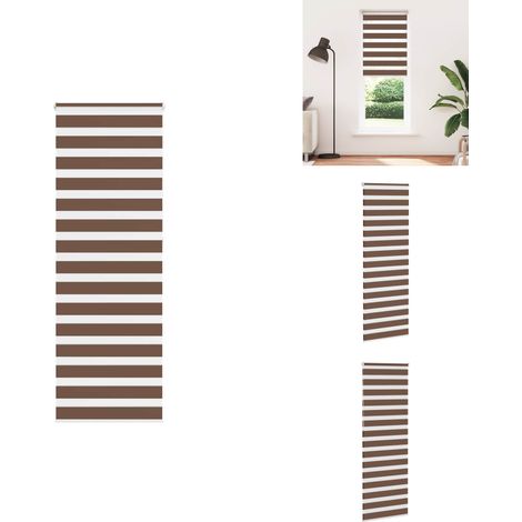 Store zèbre marron 90x230 cm largeur du tissu 85,9 cm polyester - Store Zébré - Stores Zébrés - Store À Enrouleur Zébré - Double Store À Enrouleur (1/5)