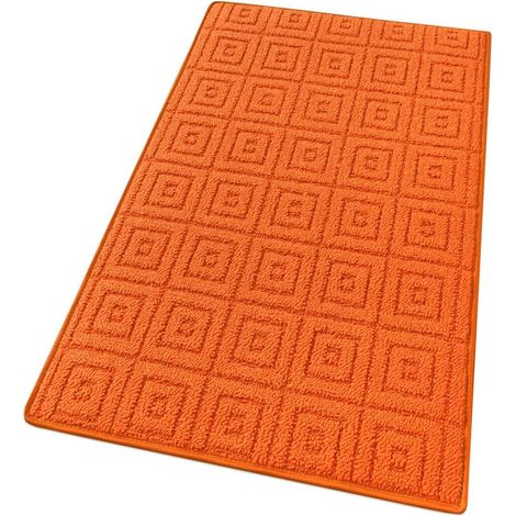 Tapis de Cuisine 3D Coureur Bordé Absorbant Antidérapant Lavable En Différentes Tailles Orange - 50x100 cm