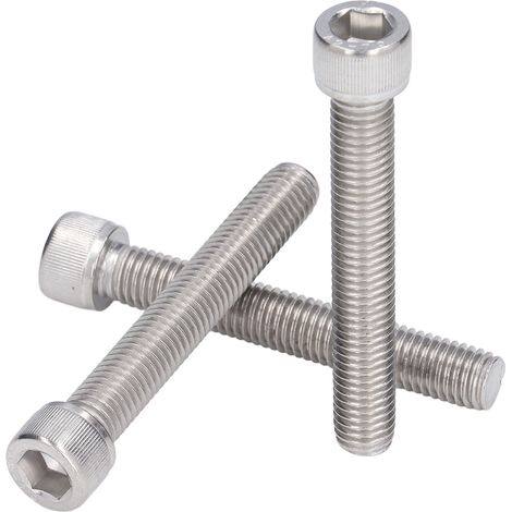 Lot de 20 vis à tête cylindrique creuse M12x80, filetage grossier, acier inoxydable A2-70, norme DIN 912, pas de 1,75 mm. (1/5)