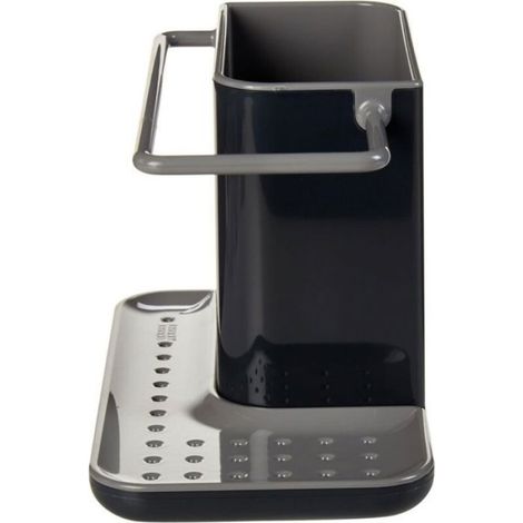 Caddy - Rangement Evier, Support pour éponge, Grattoir, Brosse, Liquide Vaisselle, Lavette, Petit Modèle - Gris Foncé (1/4)
