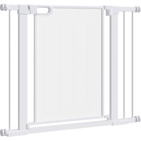 Pet Safety Gate, for Doorways, Staircases, Hallways, Extensions Kit, 75-103cm - White (1/5)