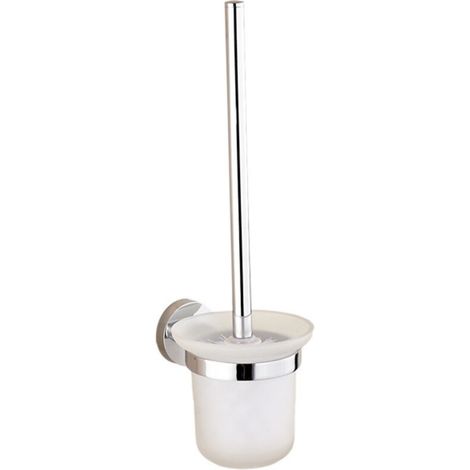 Ensemble d'entretien pour toilettes, verre de tasse de toilette de salle de bain finition chromée, brosse WC incluse (1/3)