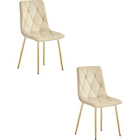 Sedia Libra - velluto beige chiaro / gambe dorate x 2 (1/5)